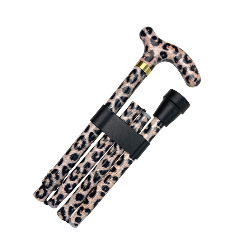 Bastón plegable, estampado de leopardo