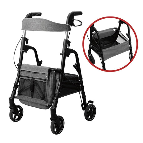 W4 rollator / carro de compras, burdeos