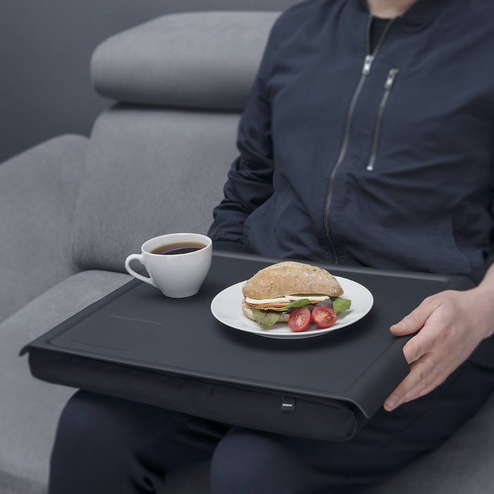 Bandeja con almohadilla, 46x38 cm, Negro