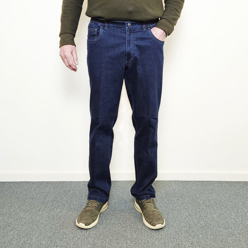 Jeans med elastik og stræk - Mørkeblå - Seniorshop