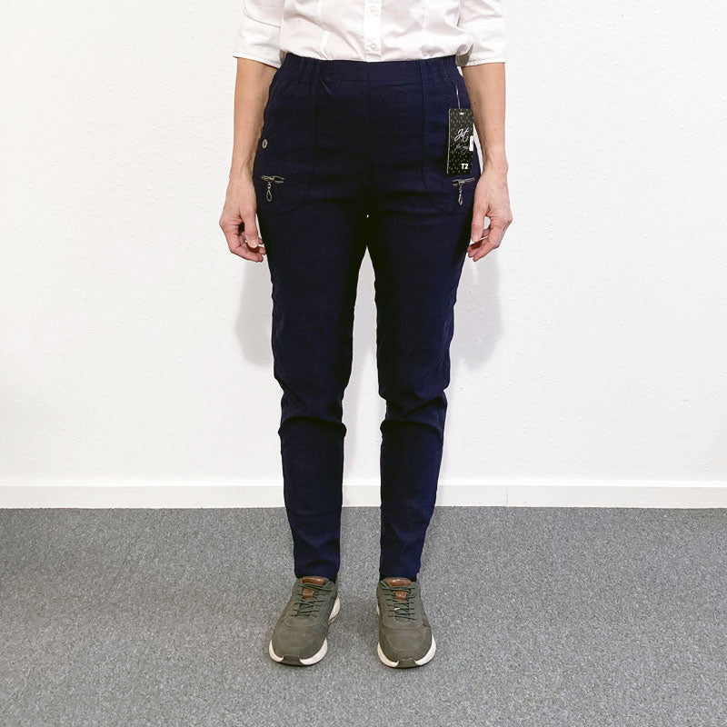 Damebukser med elastikkant - Navy - Seniorshop