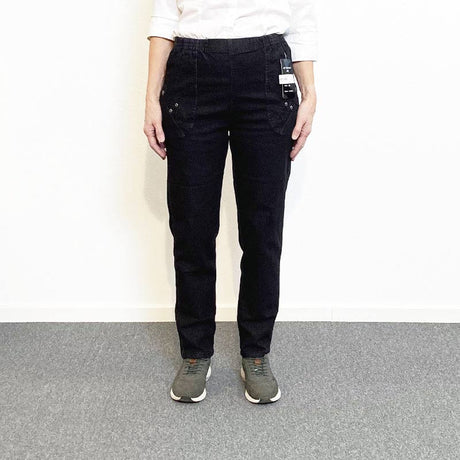 Damebukser med elastikkant - Sort denim - Seniorshop