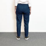 Damebukser med elastikkant - Mørk denim - Seniorshop