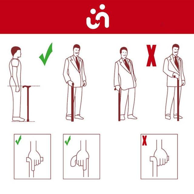 Justerbar stok - Ergonomisk håndtag, Venstre - Seniorshop